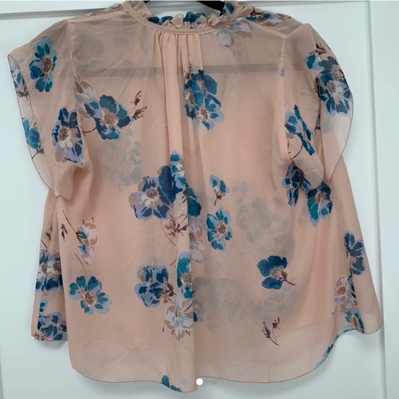 ULLA JOHNSON pink floral short sleeve blouse - Picture 2 of 3
